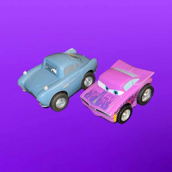 Disney Cars Purple Ramone PVC Plastic Chevy Impala & Finn McMissel Face Car A32 - Picture 8 of 8